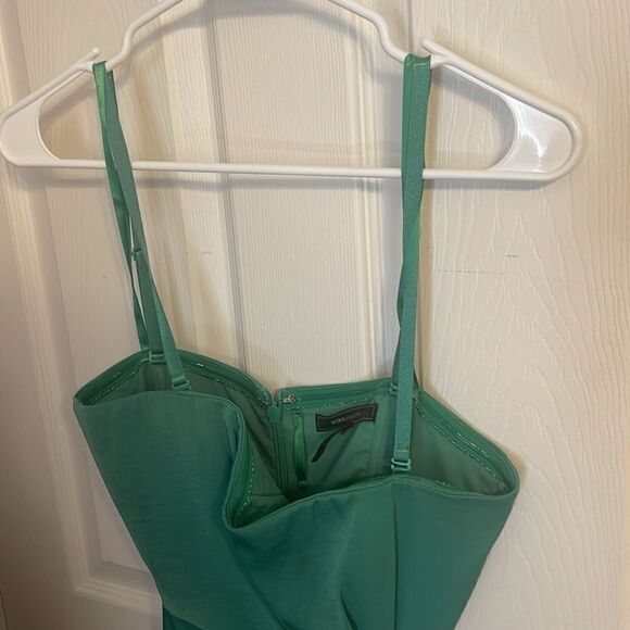 BCBG MaxAzria Kelly Dress silver broche strapless EUC size 4 - Picture 2 of 10